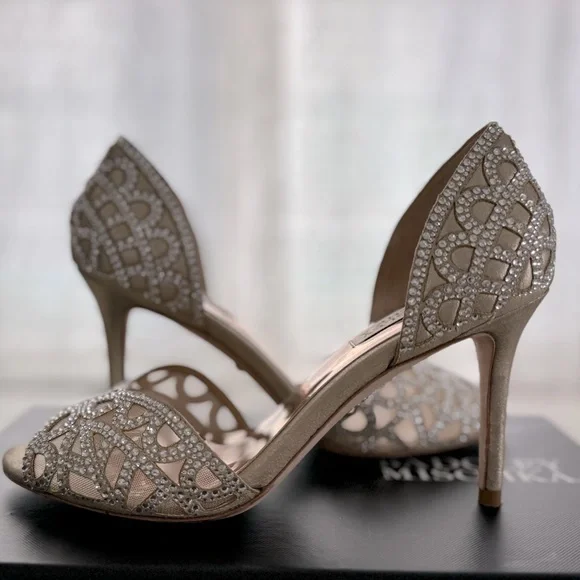 Badgley Mischka Harris Peep Toe d'Orsay Pumps, Size 7 - Picture 2 of 13
